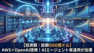 【投資額500億ドル】AWS×OpenAI提携!AIエージェントの実運用が加速