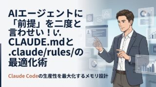 【完全ガイド】AIエージェントに「前提」を二度と言わせない！CLAUDE.mdと.claude/rules/の最適化術