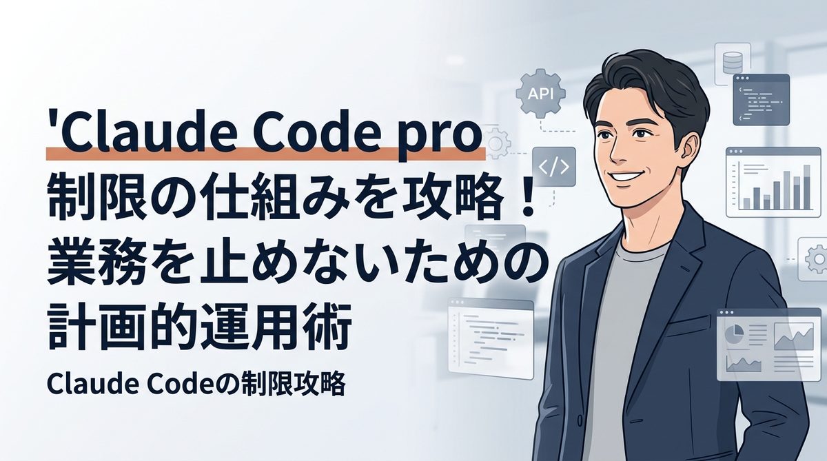 【完全ガイド】Claude Code pro 制限の仕組みを攻略！業務を止めないための計画的運用術 | AIエージェントナビ