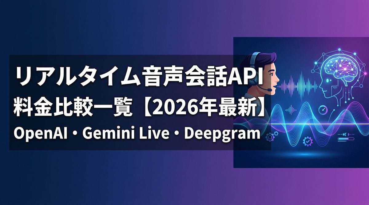 リアルタイム音声会話API料金比較