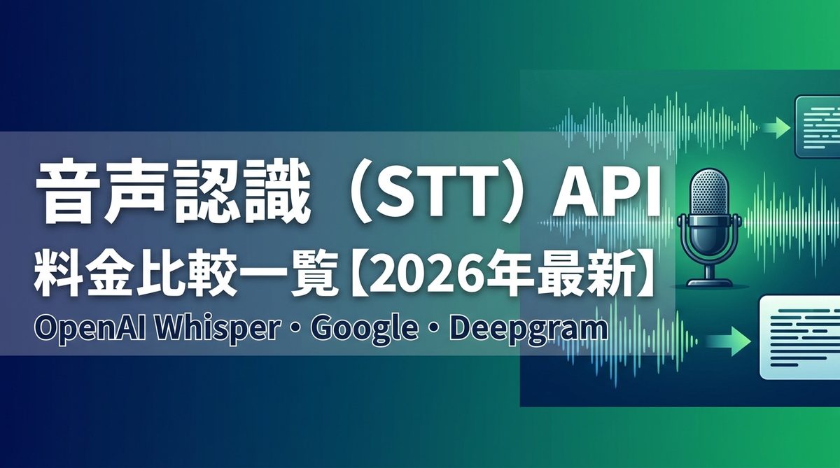 音声認識STT API料金比較