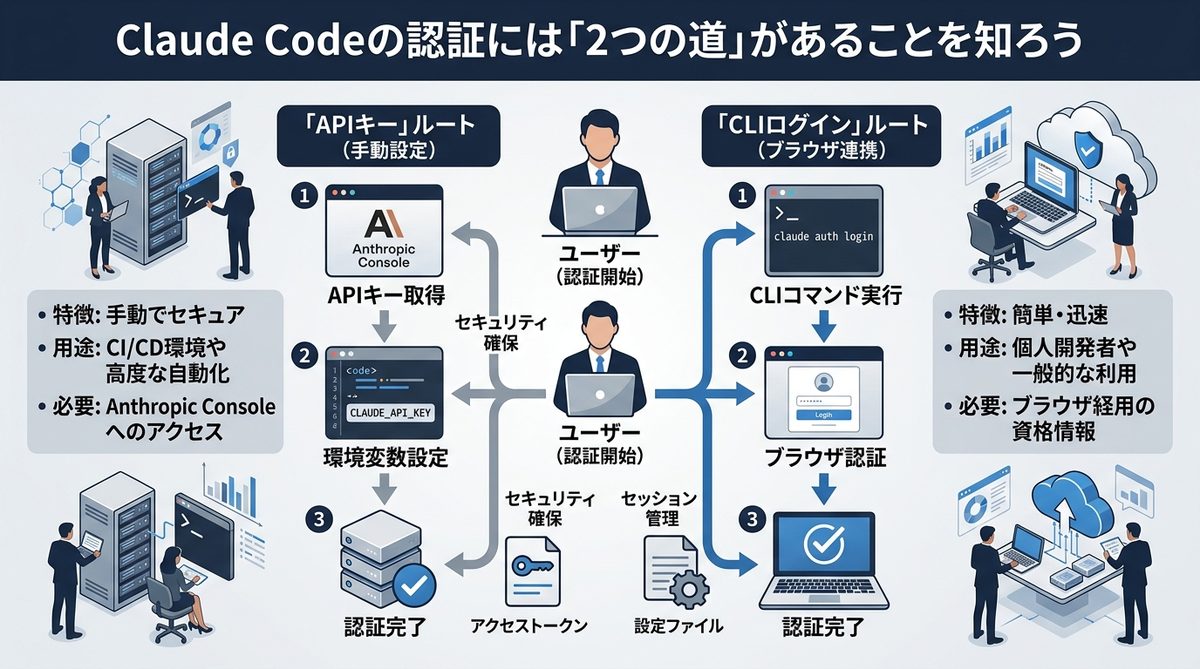 図解：Claude Codeの認証には「2つの道」があることを知ろう