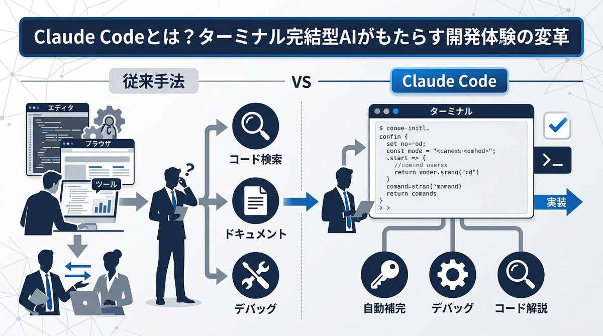 図解：Claude Codeとは？ターミナル完結型AIがもたらす開発体験の変革