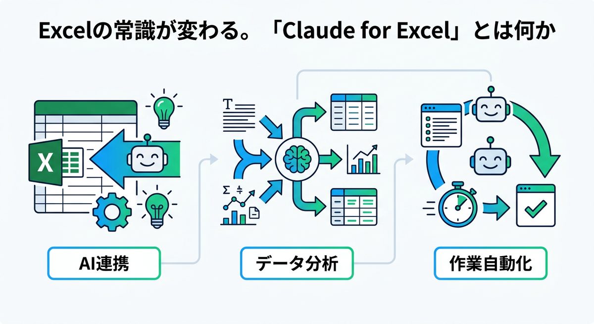 図解:Excelの常識が変わる。「Claude for Excel」とは何か