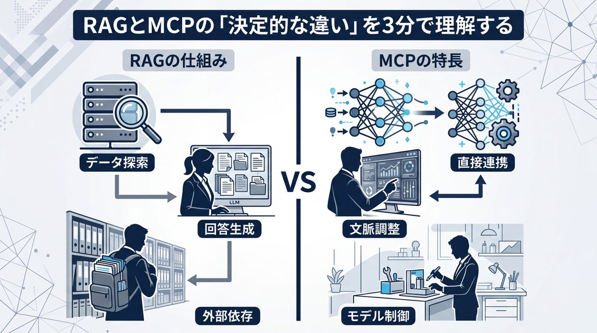 図解:RAGとMCPの「決定的な違い」を3分で理解する