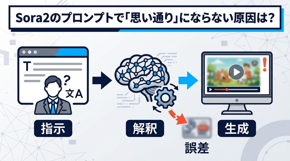 図解:Sora2のプロンプトで「思い通り」にならない原因は?
