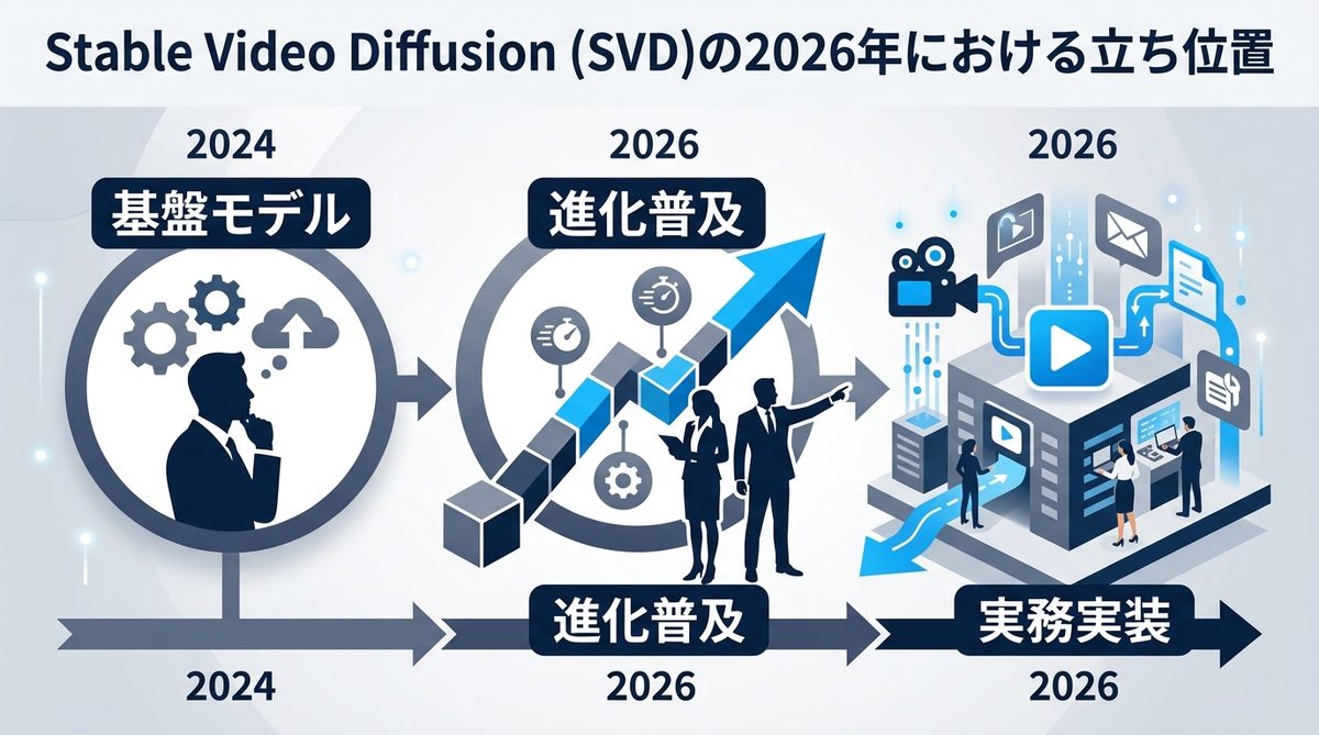 図解：Stable Video Diffusion（SVD）の2026年における立ち位置
