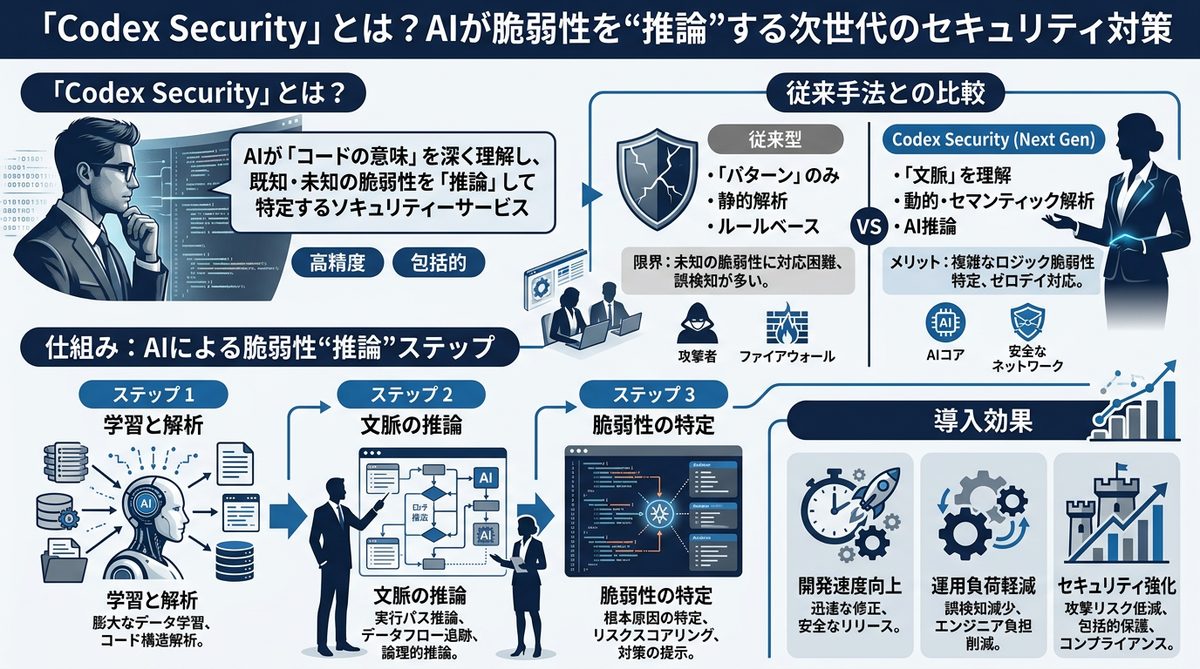 図解：「Codex Security」とは？AIが脆弱性を“推論”する次世代のセキュリティ対策