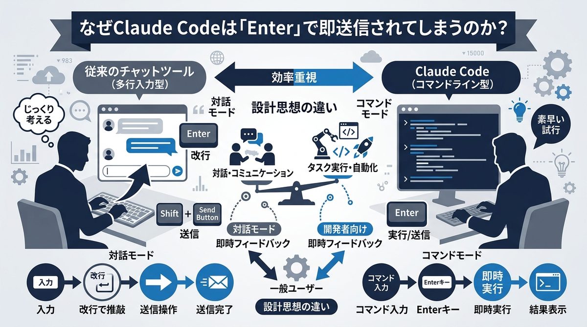 図解：なぜClaude Codeは「Enter」で即送信されてしまうのか？