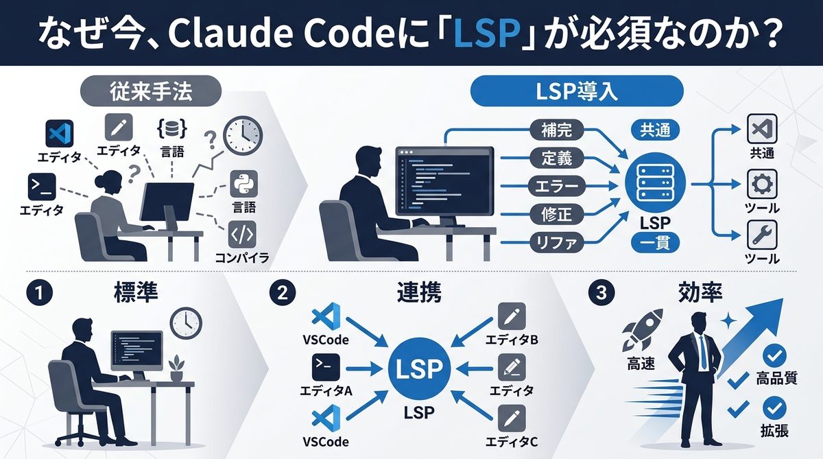 図解：なぜ今、Claude Codeに「LSP」が必須なのか？