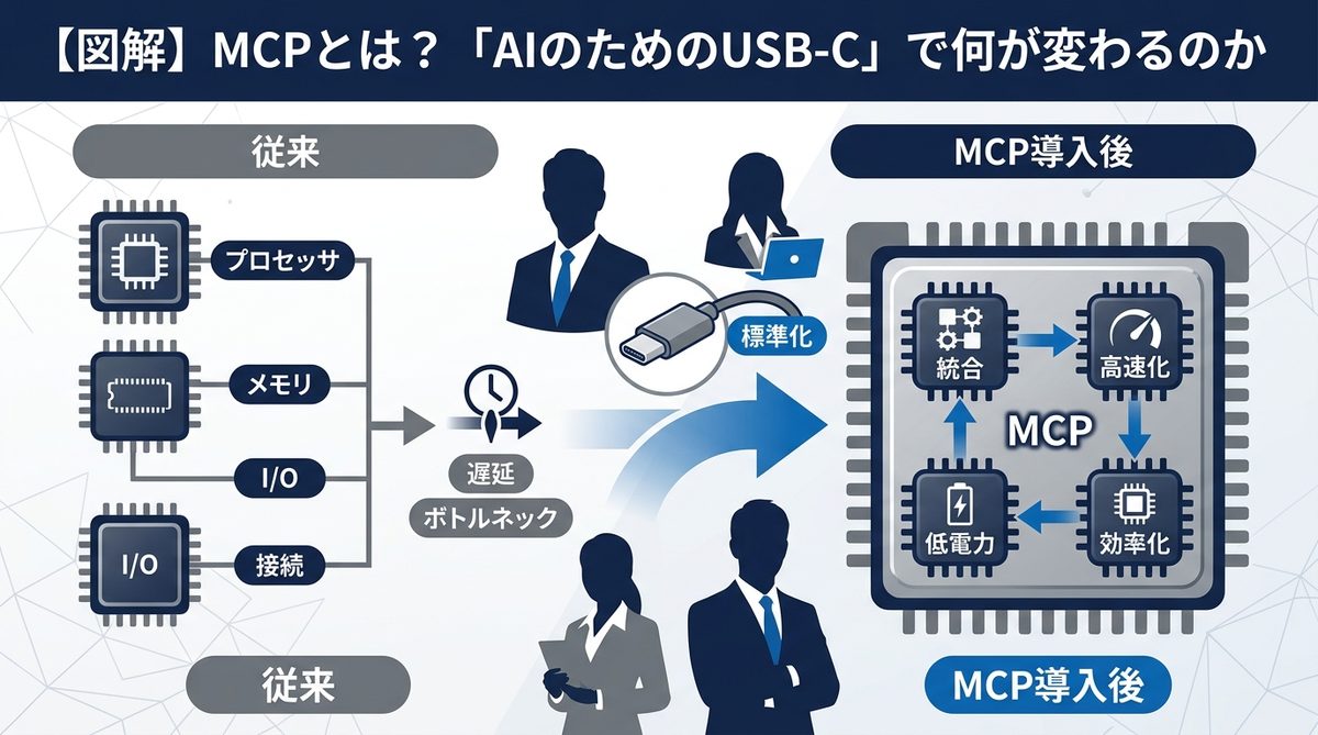 図解:【図解】MCPとは?「AIのためのUSB-C」で何が変わるのか