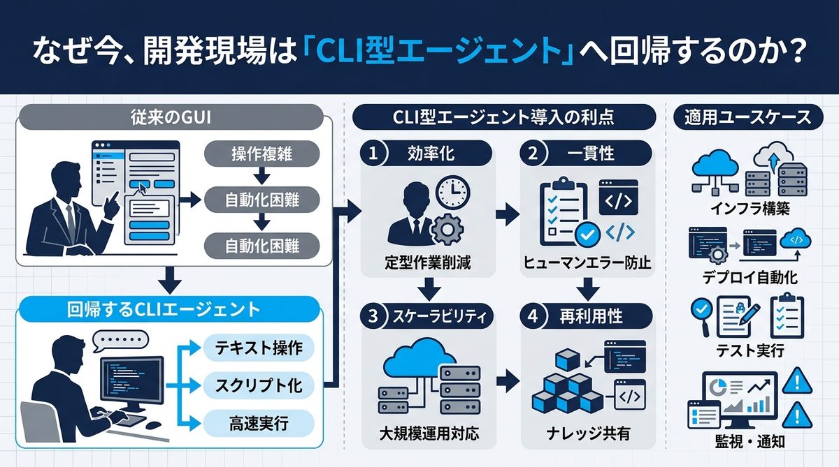 図解：なぜ今、開発現場は「CLI型エージェント」へ回帰するのか？