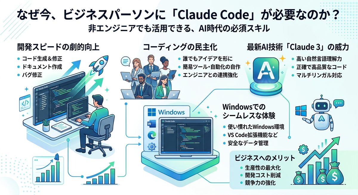 図解：なぜ今、ビジネスパーソンに「Claude Code」が必要なのか？