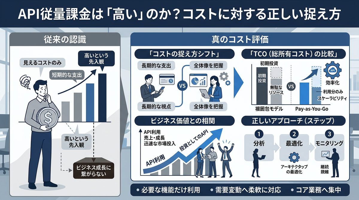図解:API従量課金は「高い」のか?コストに対する正しい捉え方