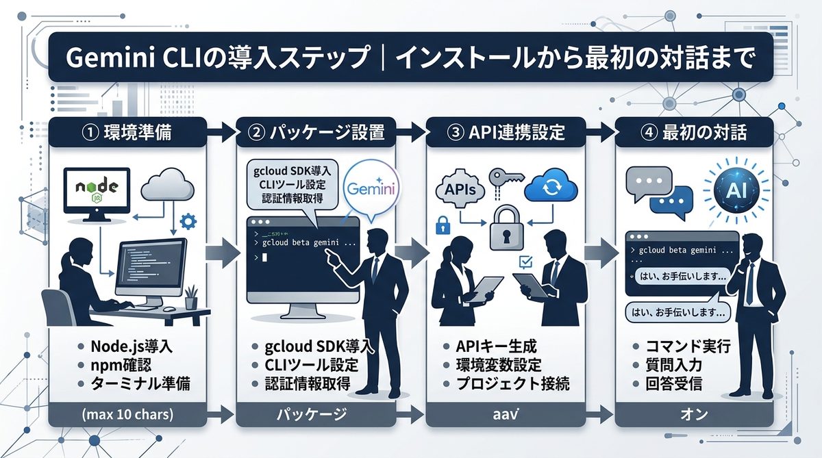図解：Gemini CLIの導入ステップ｜インストールから最初の対話まで