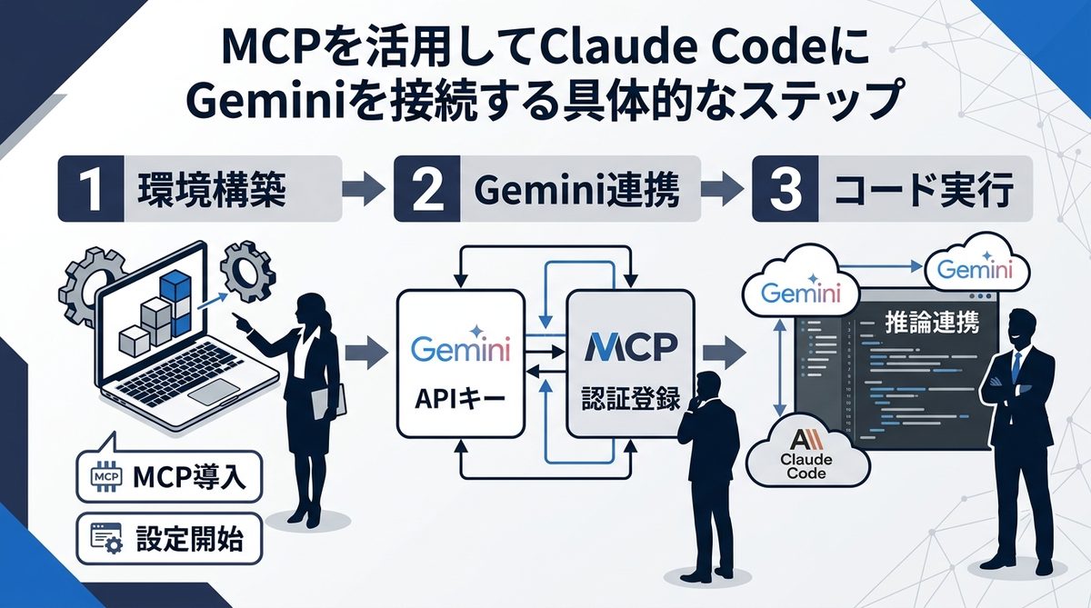 図解：MCPを活用してClaude CodeにGeminiを接続する具体的なステップ