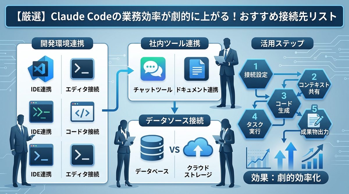 図解：【厳選】Claude Codeの業務効率が劇的に上がる！おすすめ接続先リスト