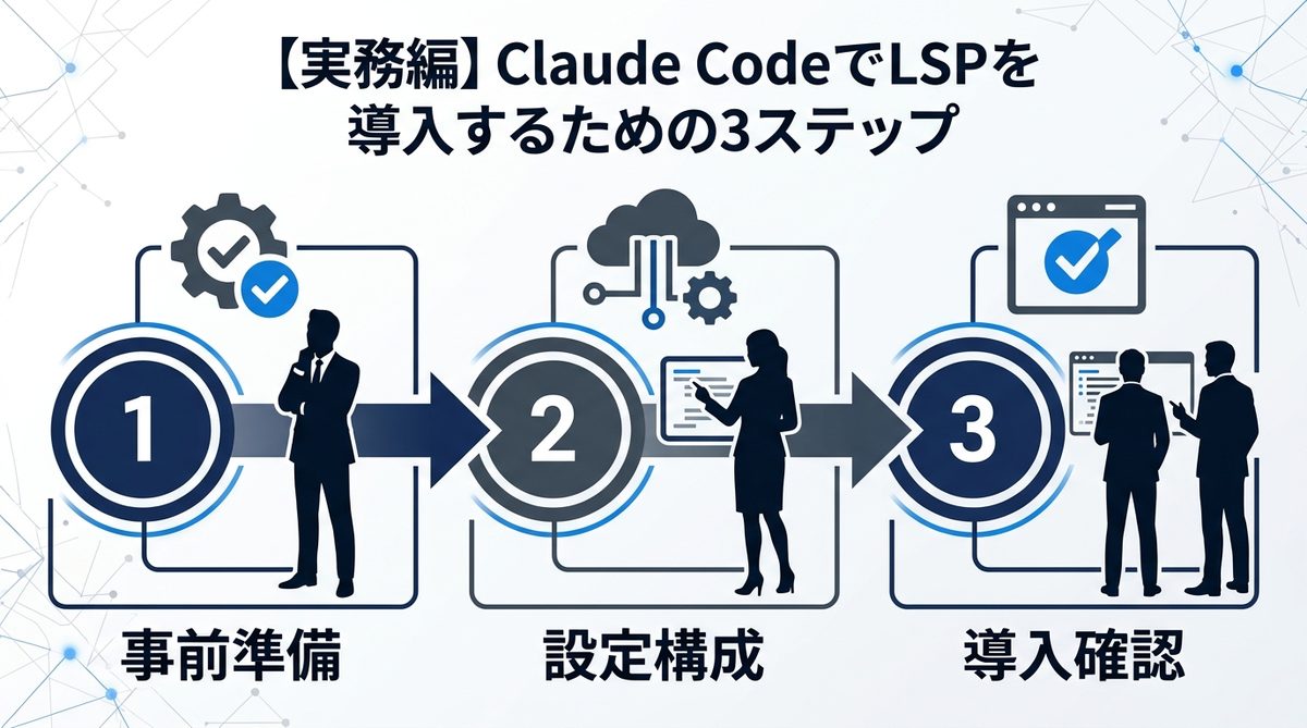図解：【実務編】Claude CodeでLSPを導入するための3ステップ