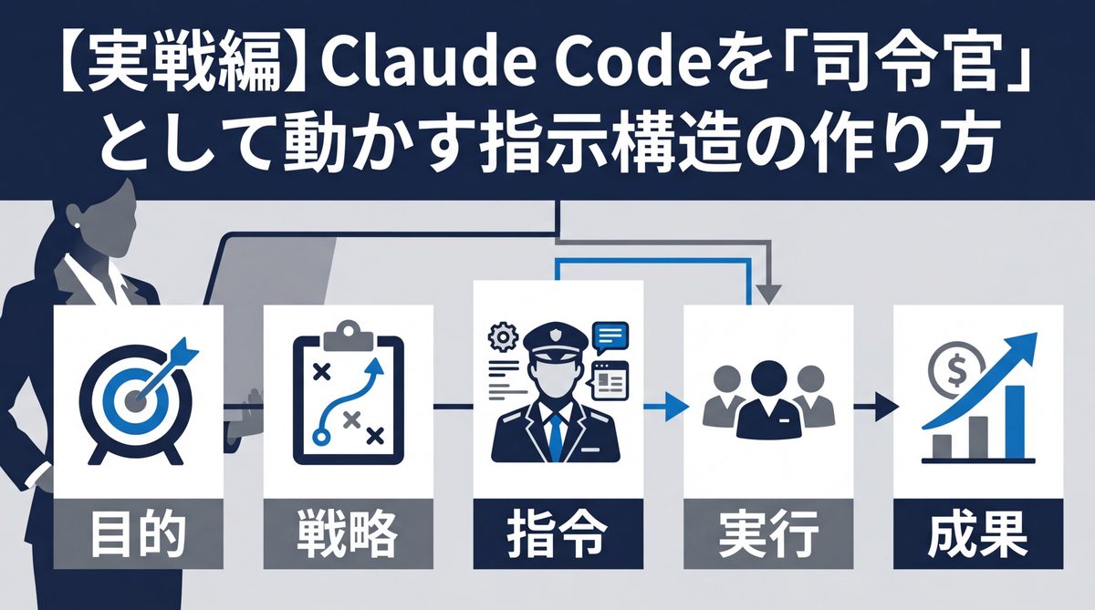 図解：【実戦編】Claude Codeを「司令官」として動かす指示構造の作り方