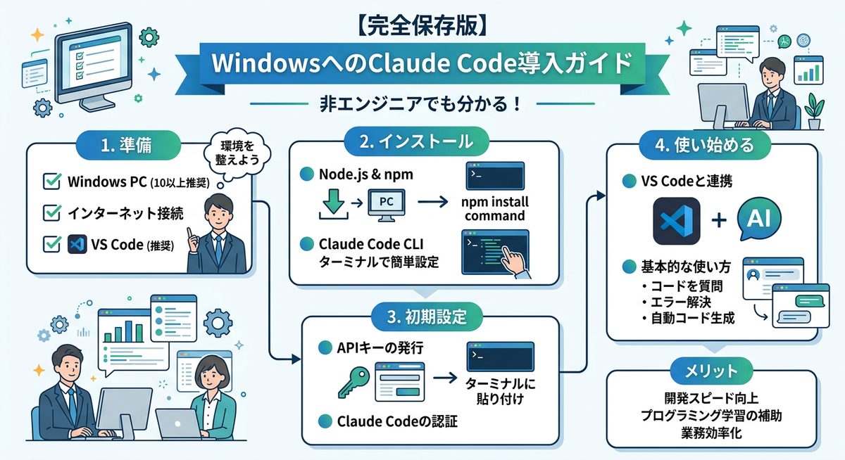 図解：【完全保存版】WindowsへのClaude Code導入ガイド
