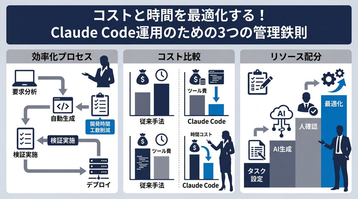 図解：コストと時間を最適化する！Claude Code運用のための3つの管理鉄則