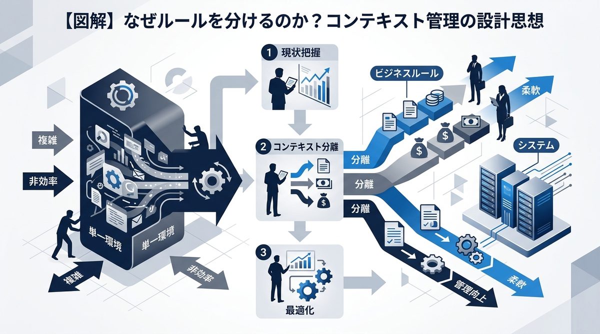 図解：【図解】なぜルールを分けるのか？コンテキスト管理の設計思想