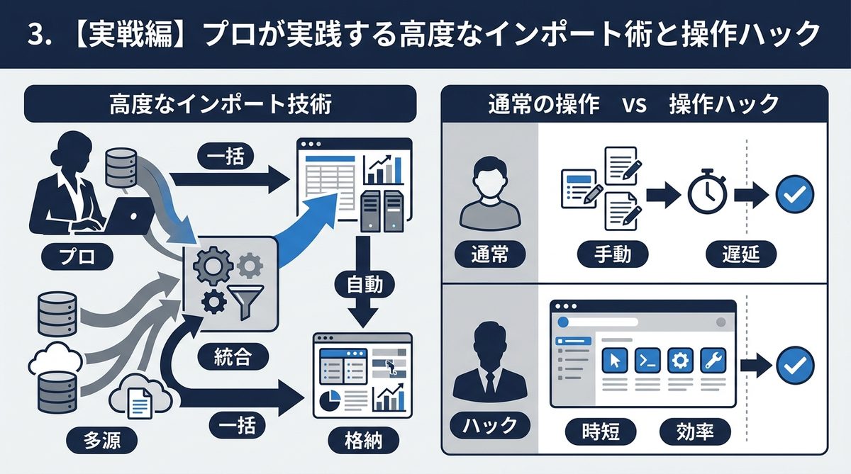 図解：3. 【実戦編】プロが実践する高度なインポート術と操作ハック