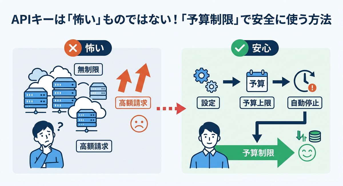 図解:APIキーは「怖い」ものではない!「予算制限」で安全に使う方法