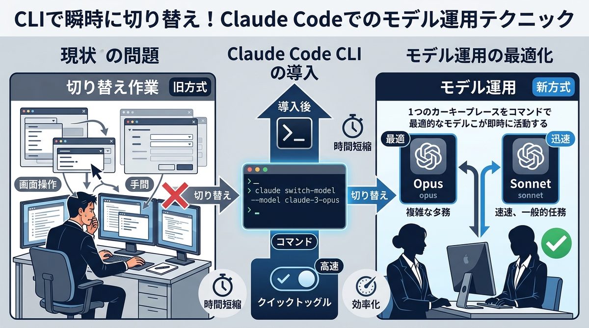 図解：CLIで瞬時に切り替え！Claude Codeでのモデル運用テクニック