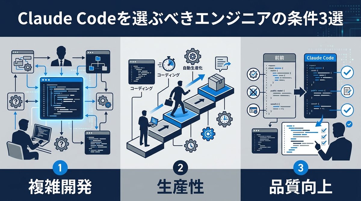 図解：Claude Codeを選ぶべきエンジニアの条件3選
