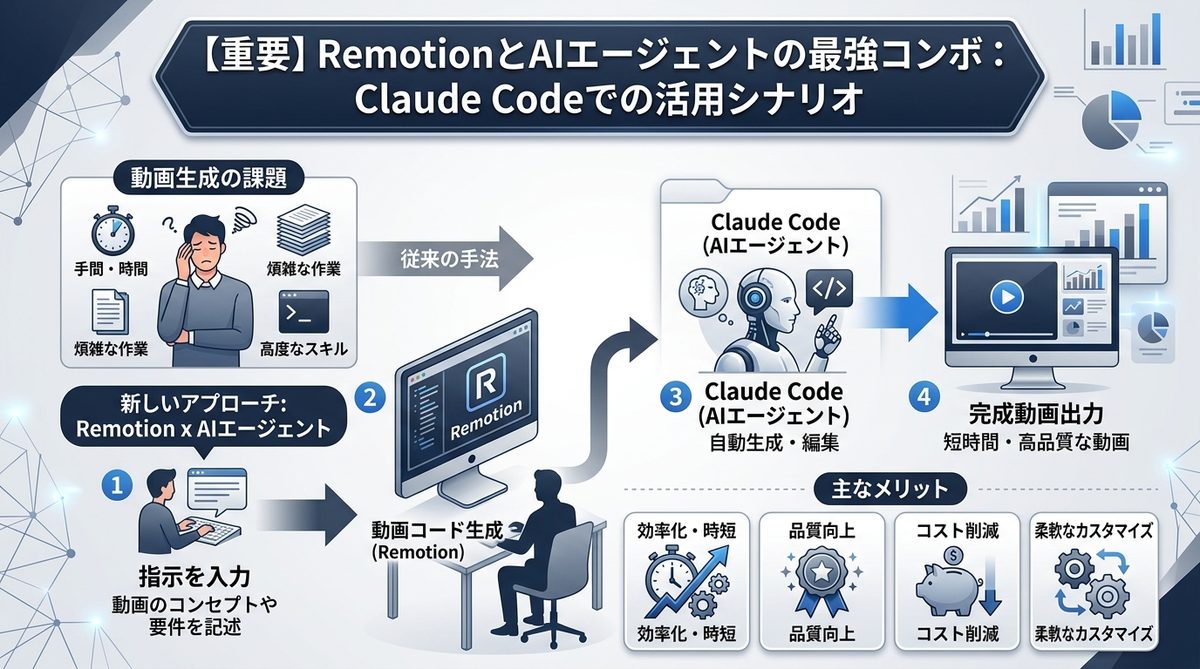 図解：【重要】RemotionとAIエージェントの最強コンボ：Claude Codeでの活用シナリオ
