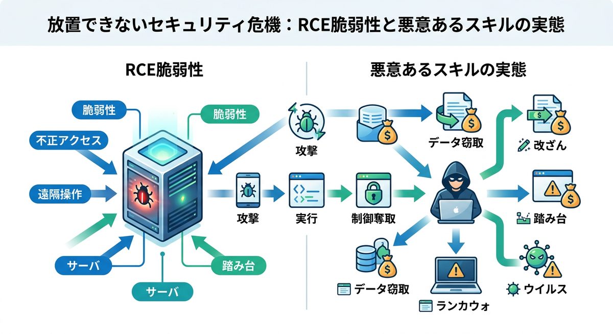 図解:放置できないセキュリティ危機:RCE脆弱性と悪意あるスキルの実態