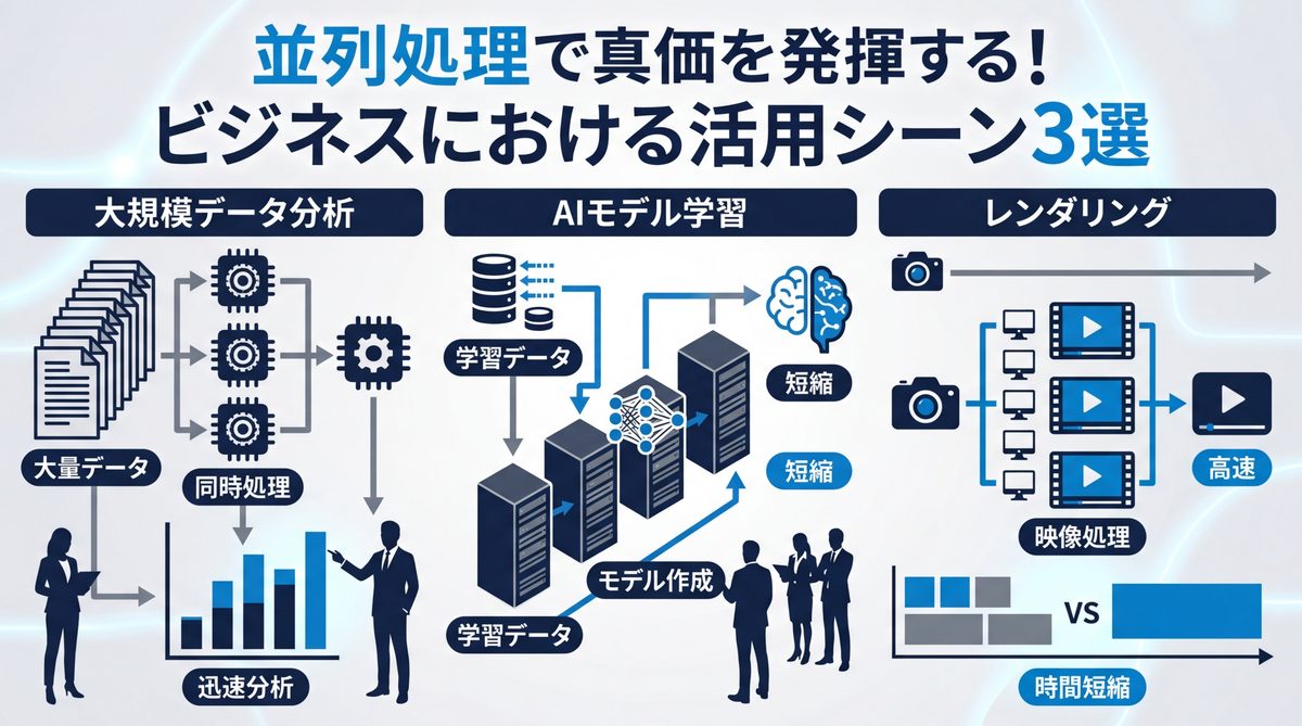 図解：並列処理で真価を発揮する！ビジネスにおける活用シーン3選