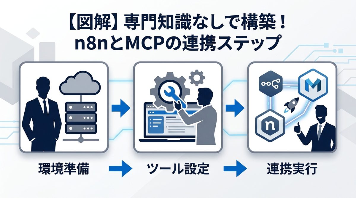 図解：【図解】専門知識なしで構築！n8nとMCPの連携ステップ