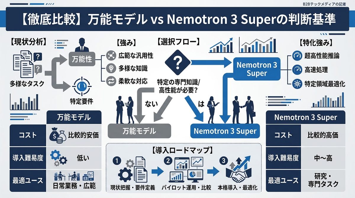 図解：【徹底比較】万能モデル vs Nemotron 3 Superの判断基準