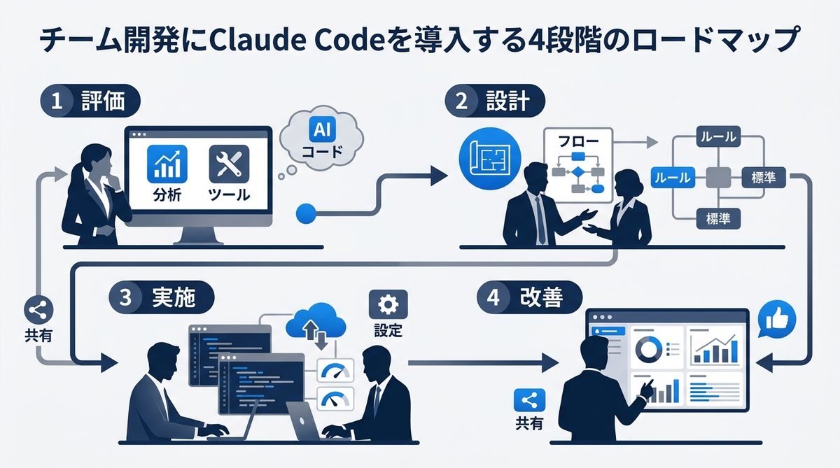 図解:チーム開発にClaude Codeを導入する4段階のロードマップ