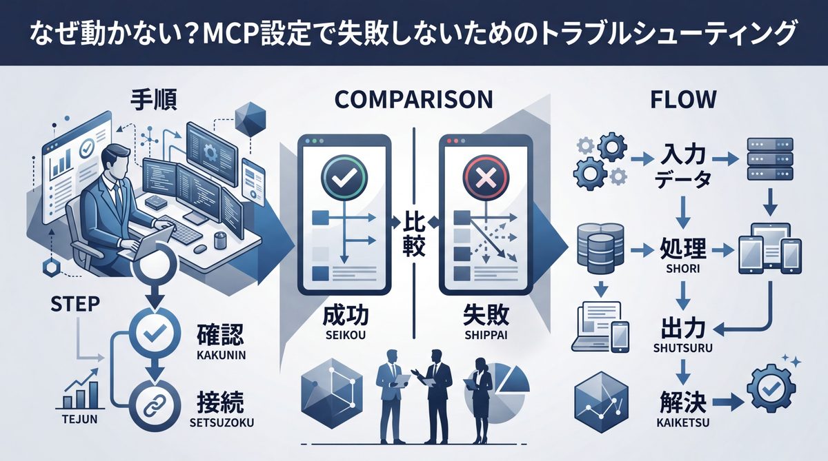図解:なぜ動かない?MCP設定で失敗しないためのトラブルシューティング