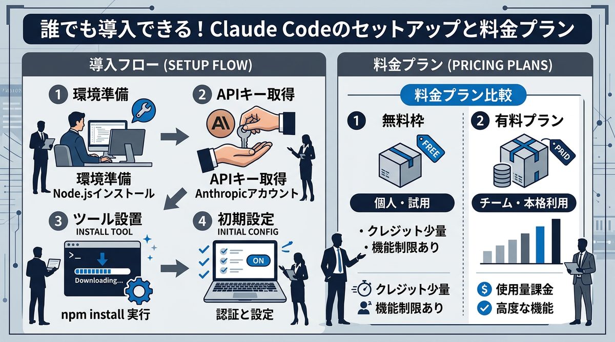 図解：誰でも導入できる！Claude Codeのセットアップと料金プラン