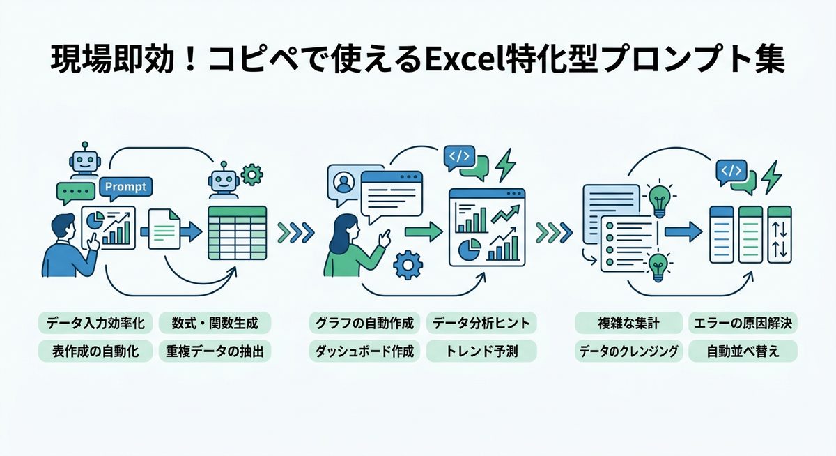 図解:現場即効!コピペで使えるExcel特化型プロンプト集