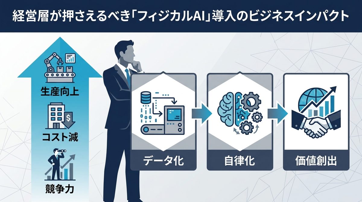 図解：経営層が押さえるべき「フィジカルAI」導入のビジネスインパクト