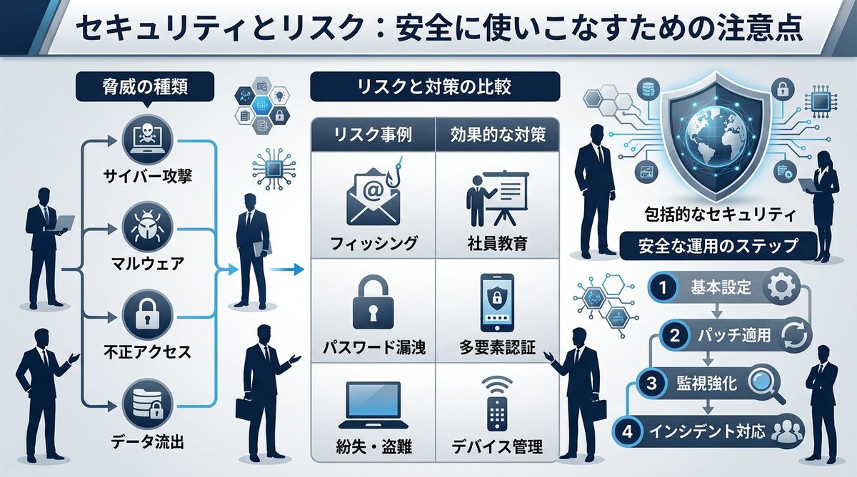 図解：セキュリティとリスク：安全に使いこなすための注意点