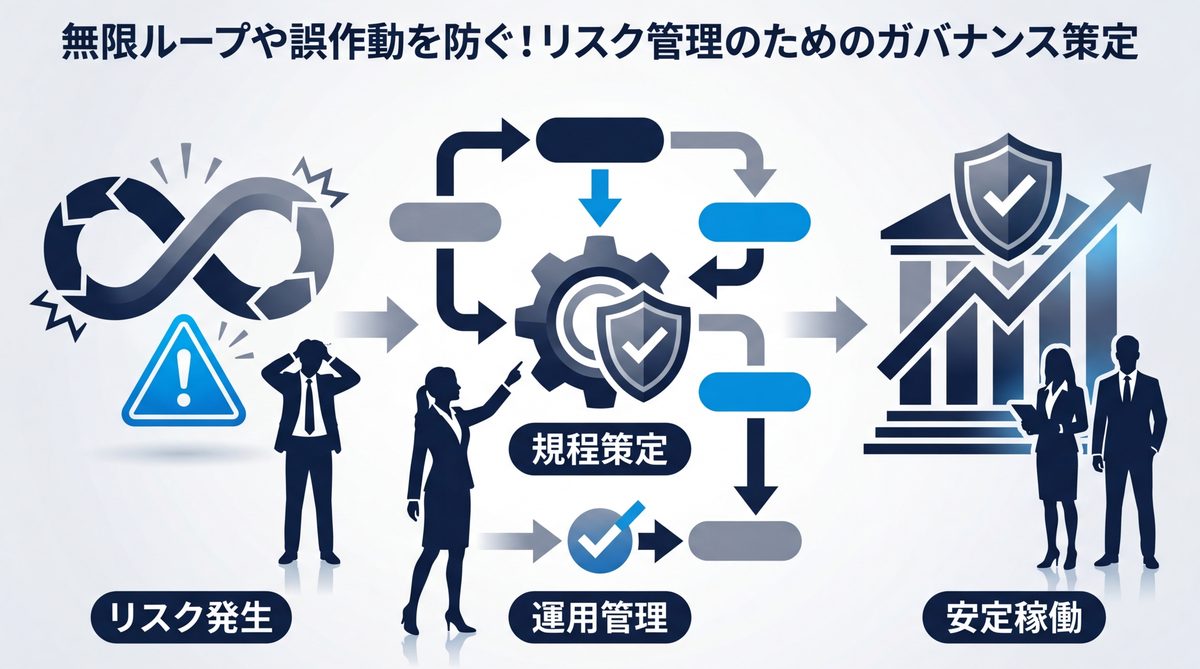 図解：無限ループや誤作動を防ぐ！リスク管理のためのガバナンス策定