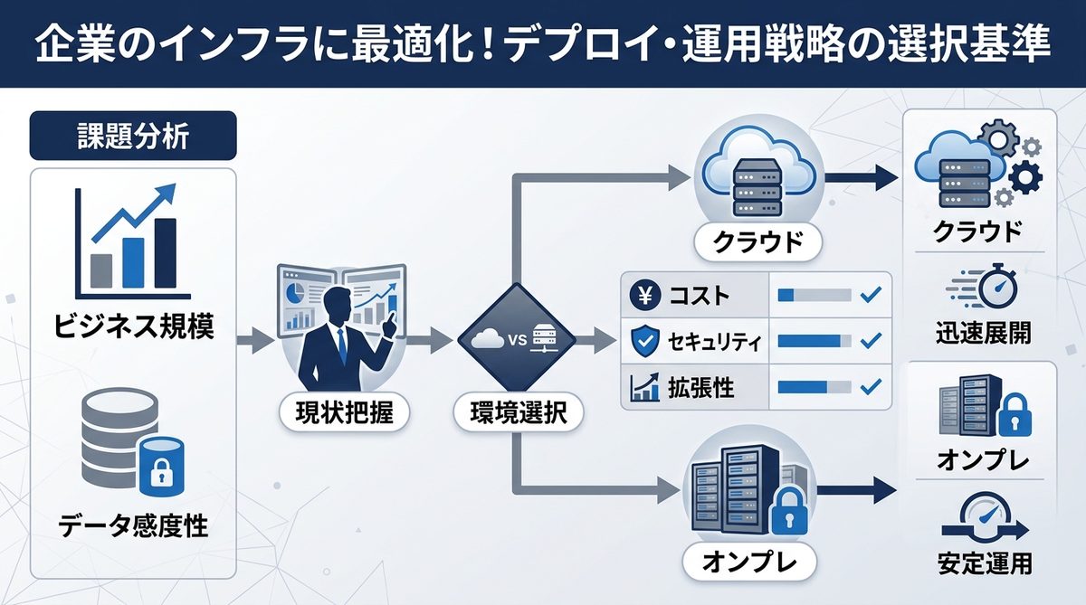 図解：企業のインフラに最適化！デプロイ・運用戦略の選択基準