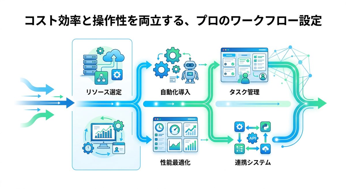 図解:コスト効率と操作性を両立する、プロのワークフロー設定