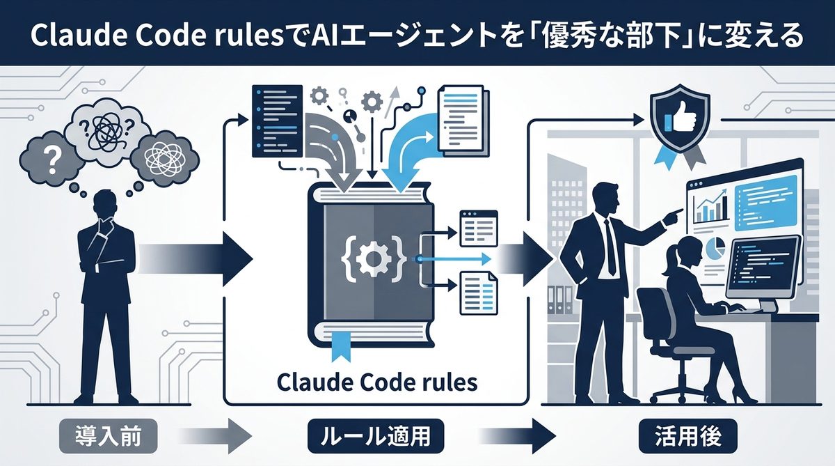 図解:Claude Code rulesでAIエージェントを「優秀な部下」に変える