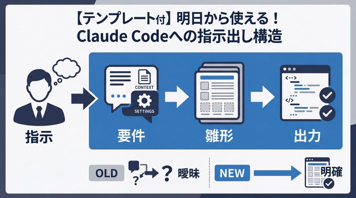 図解：【テンプレート付】明日から使える！Claude Codeへの指示出し構造