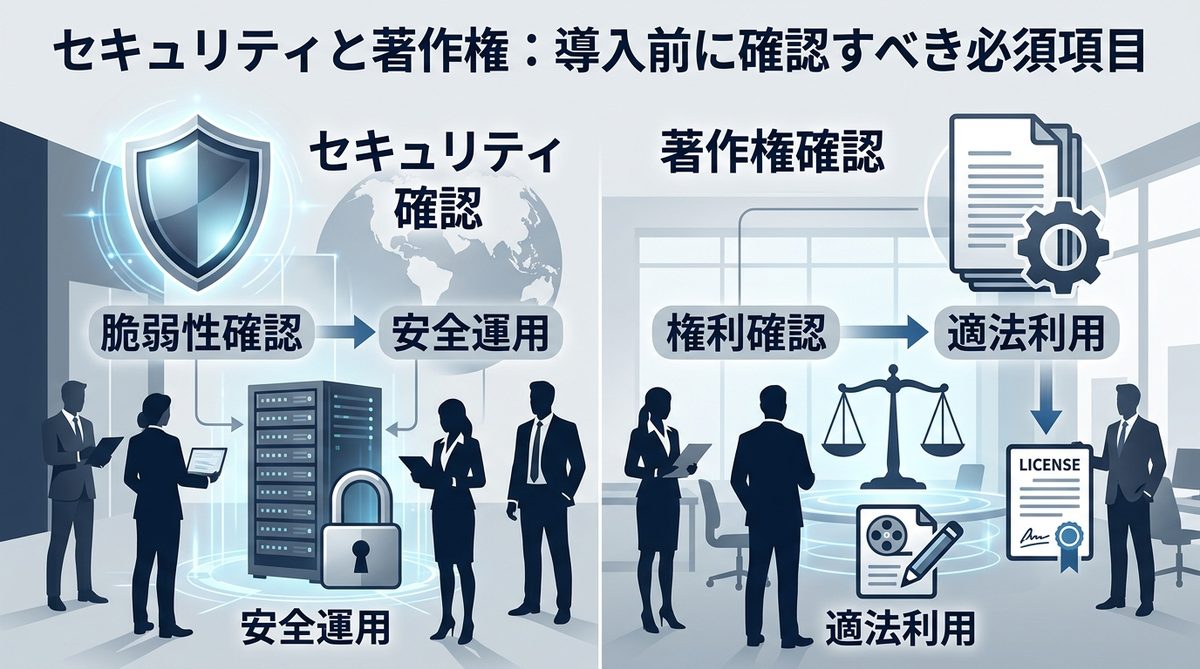 図解:セキュリティと著作権:導入前に確認すべき必須項目