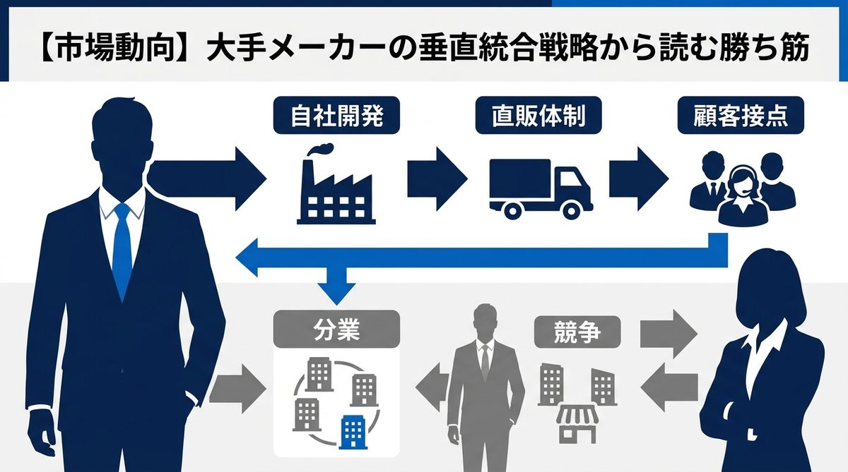 図解：【市場動向】大手メーカーの垂直統合戦略から読む勝ち筋
