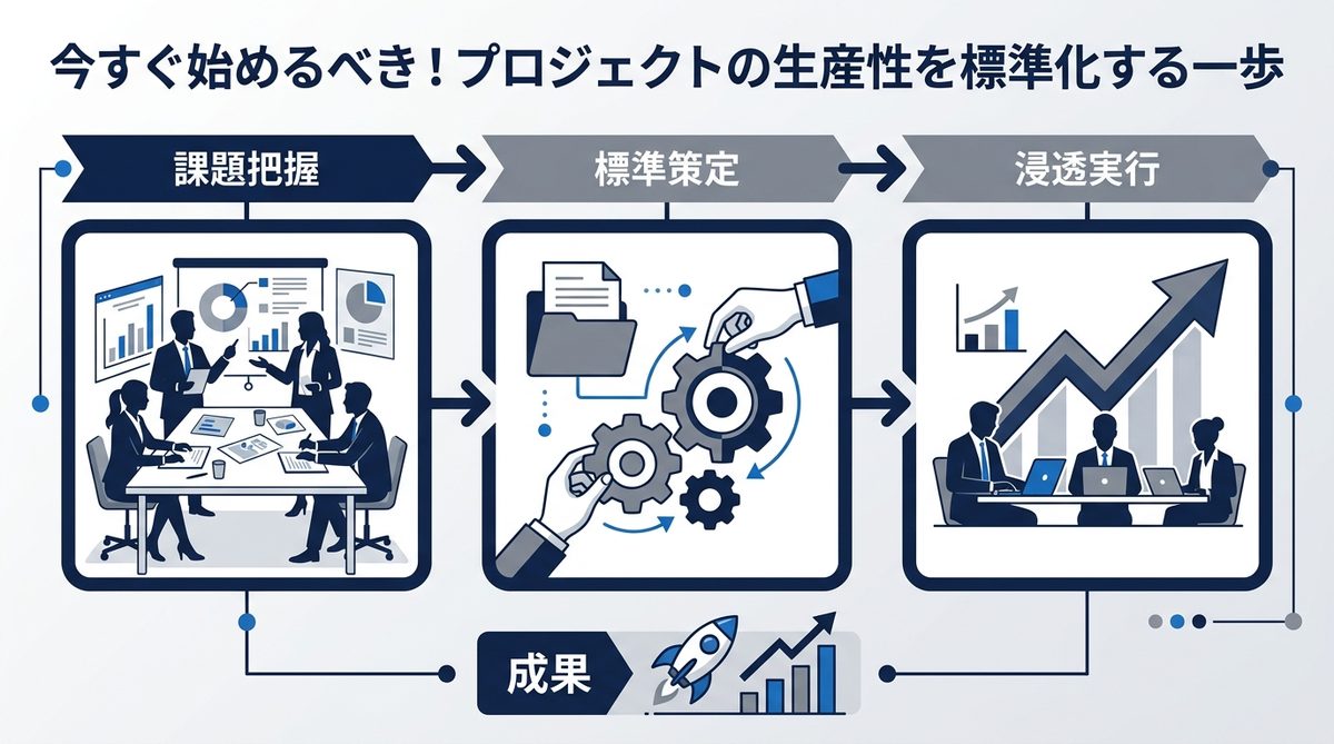 図解：今すぐ始めるべき！プロジェクトの生産性を標準化する一歩