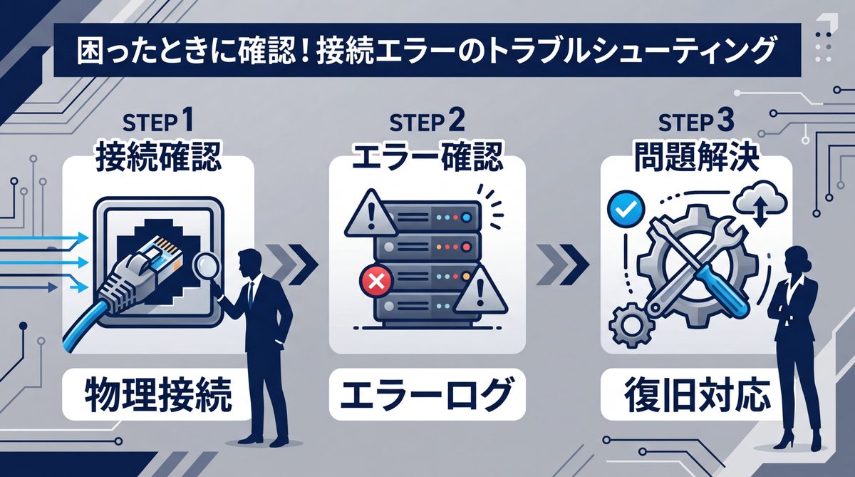 図解：困ったときに確認！接続エラーのトラブルシューティング